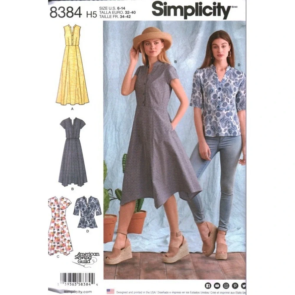 Simplicity 8384 Misses Dress with Length Variations and Top Sewing Pattern 6-14